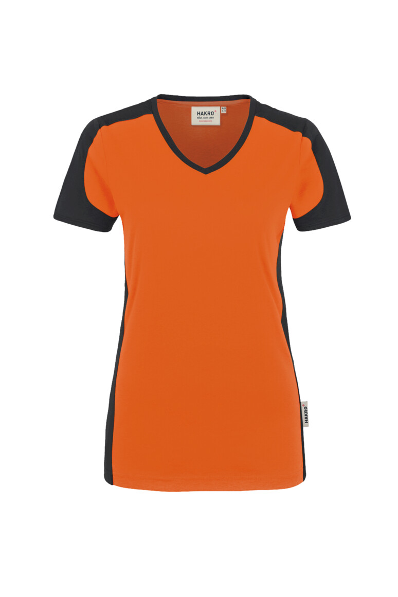HAKRO Damen V-Shirt Contrast MIKRALINAR® Damen Regular Fit 