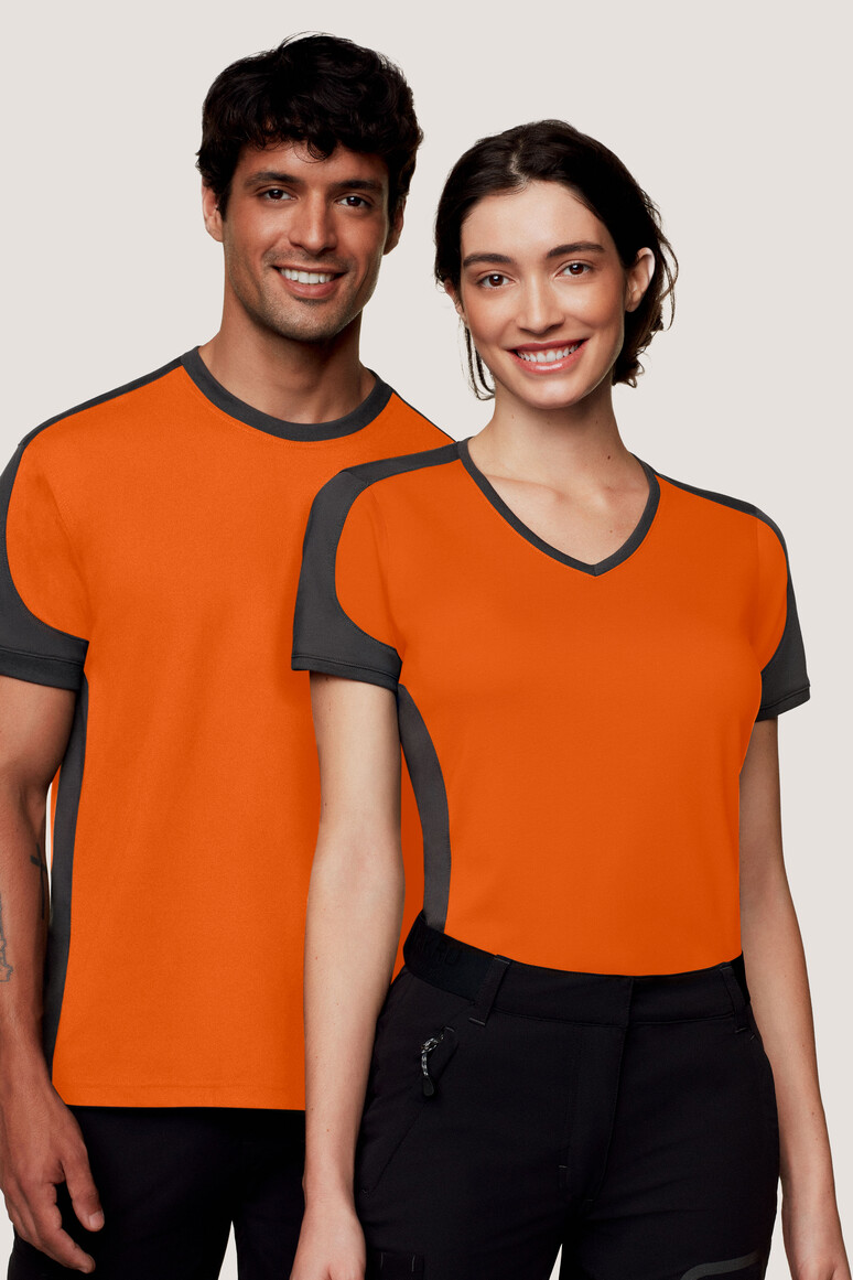 HAKRO Damen V-Shirt Contrast MIKRALINAR® Damen Regular Fit 