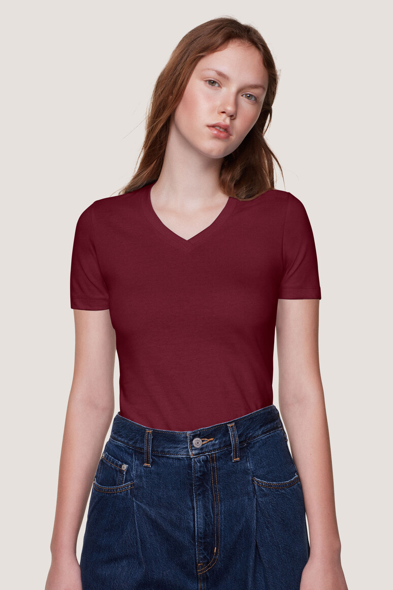 HAKRO Damen V-Shirt Classic Damen Regular Fit