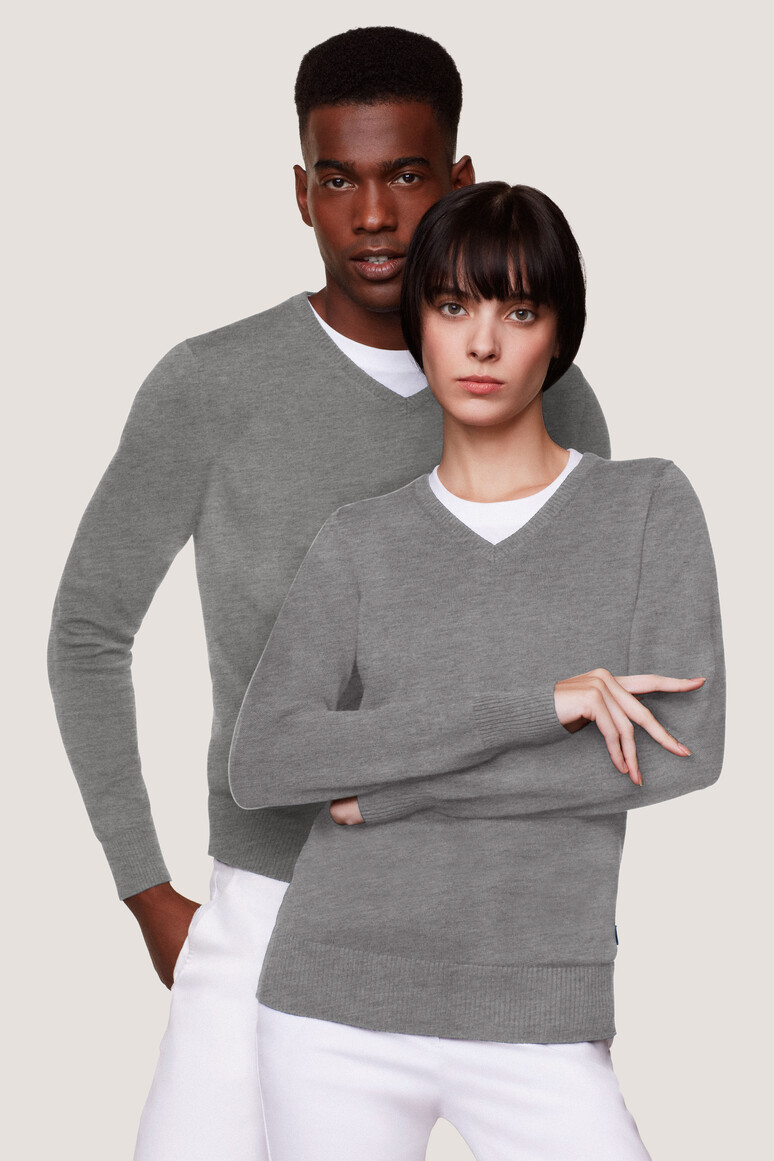 HAKRO Damen V-Pullover Premium-Baumwolle Damen Regular Fit 