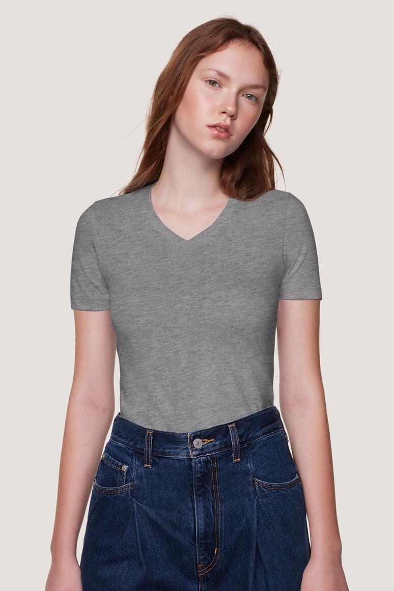 HAKRO Damen V-Shirt Classic Damen Regular Fit 