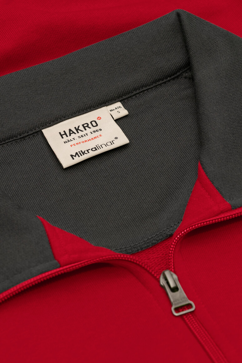 HAKRO Zip-Sweatshirt Contrast MIKRALINAR® Unisex Comfort Fit 