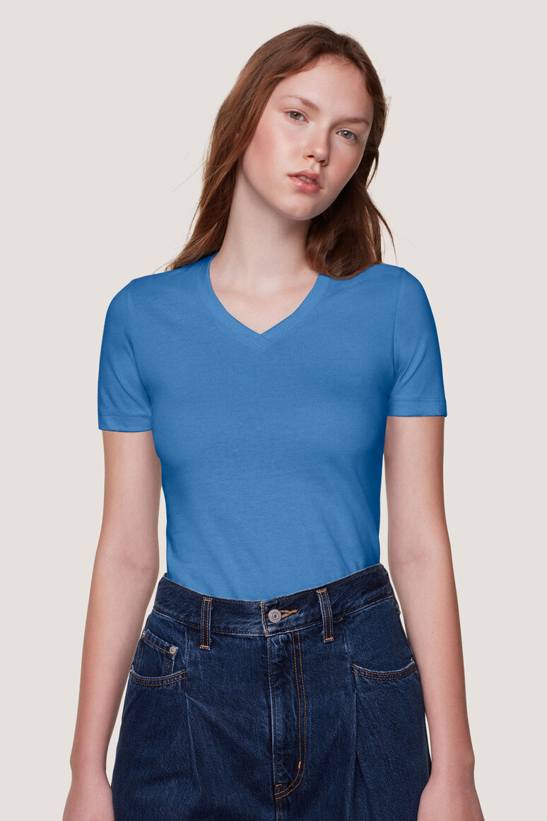 HAKRO Damen V-Shirt Classic Damen Regular Fit