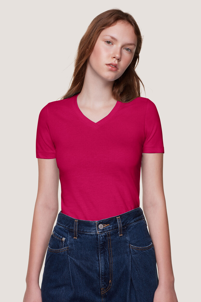 HAKRO Damen V-Shirt Classic Damen Regular Fit