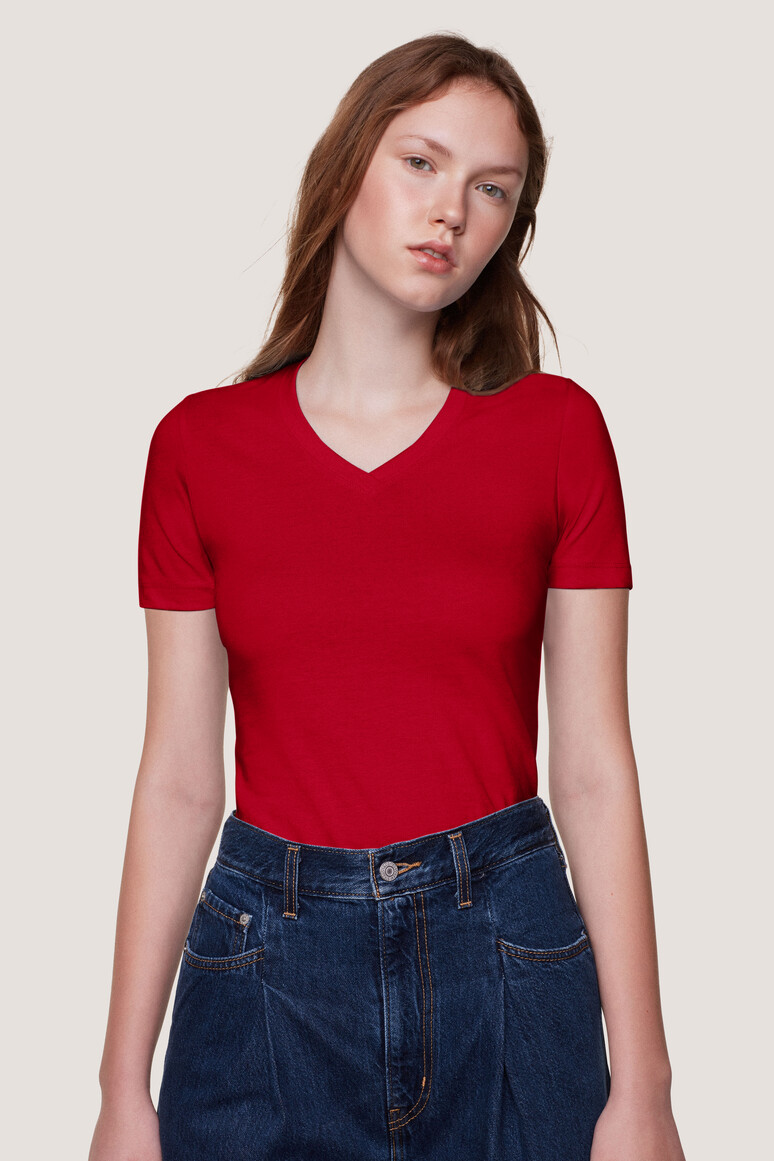 HAKRO Damen V-Shirt Classic Damen Regular Fit