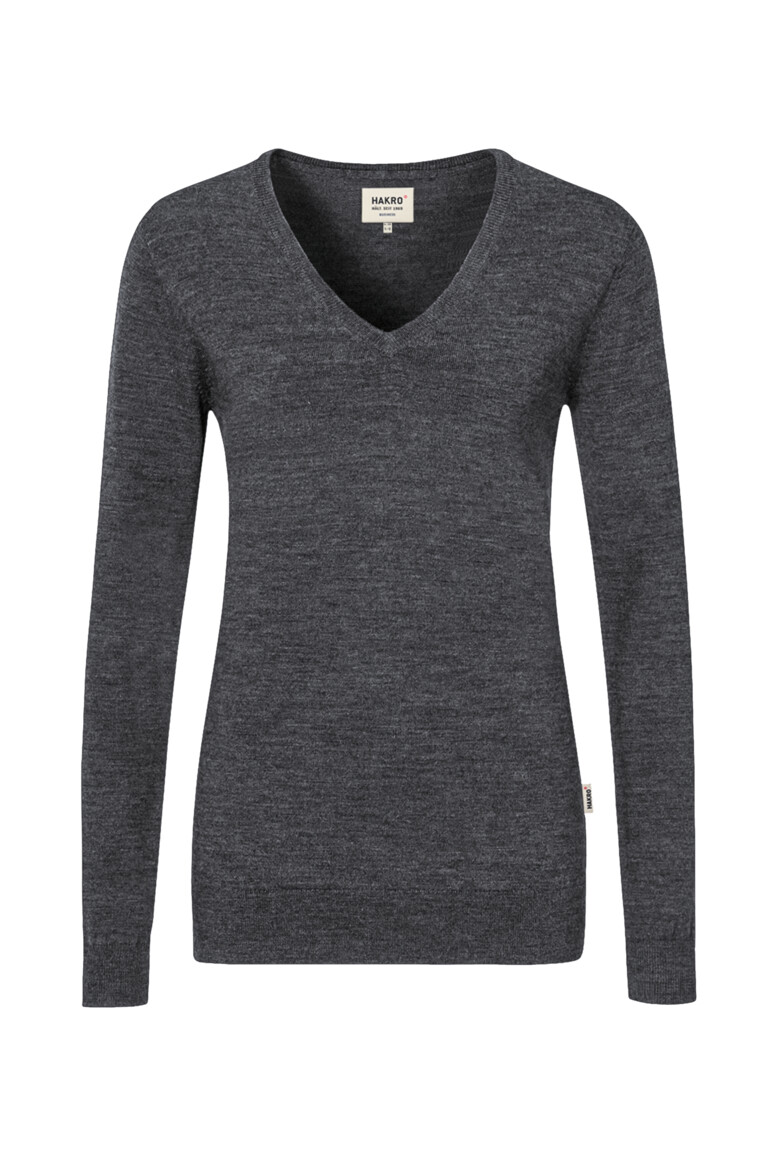 HAKRO Damen V-Pullover Merino-Wolle Damen Regular Fit 