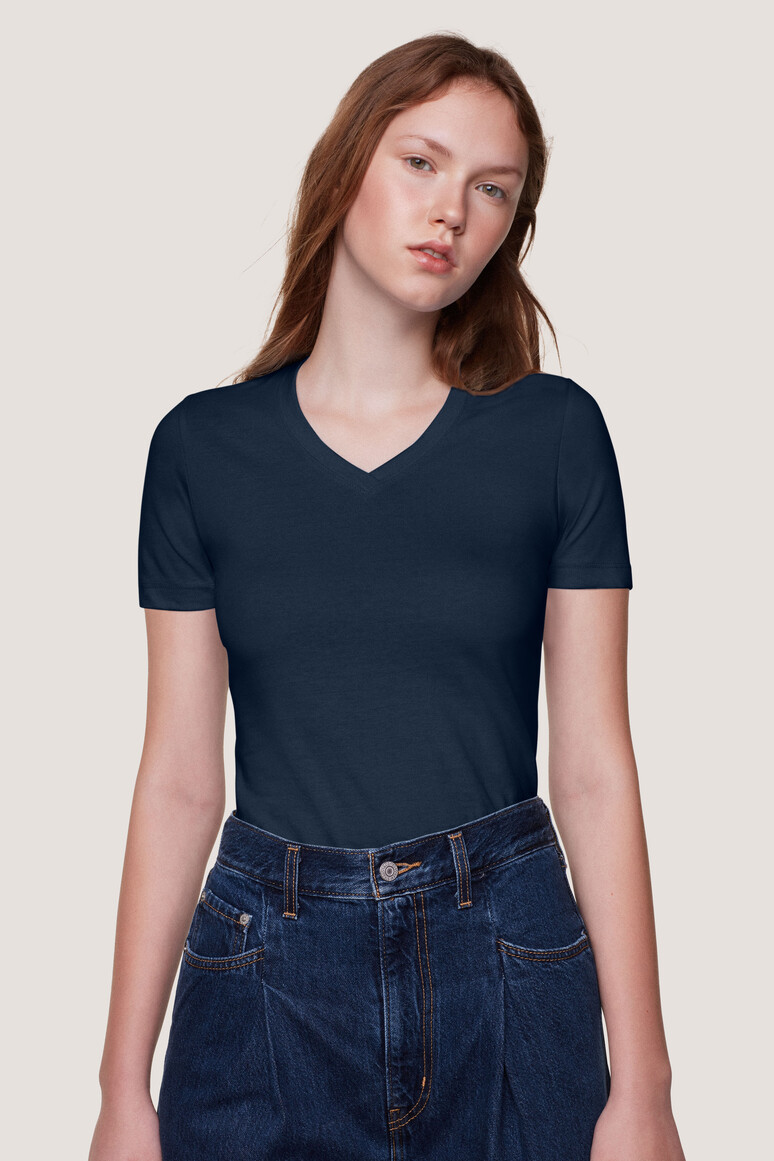 HAKRO Damen V-Shirt Classic Damen Regular Fit